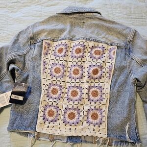 FABULOUS Lucky Brand Crochet crop jean jacket